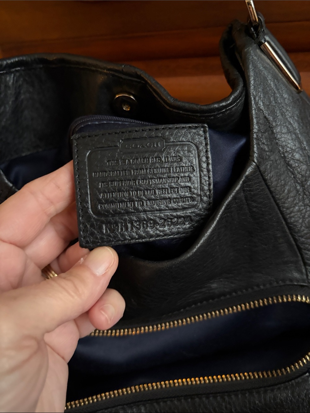 Coach Black Pebbled Leather Hobo with Gold Hardware AS IS *READ* - Picture 3 of 5
